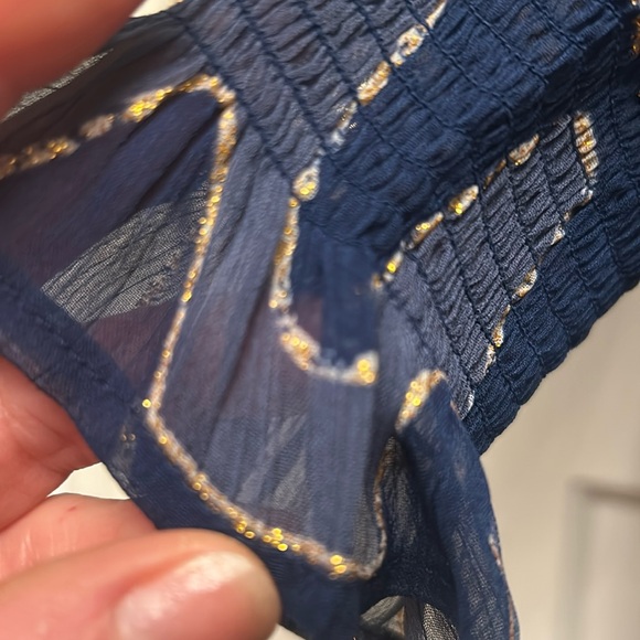 Anthropologie Moon River blue print maxi dress. Smocked bodice. Square neck M - Picture 8 of 14